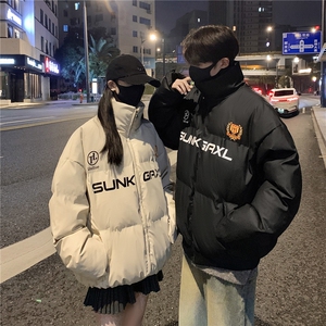 情侣装冬装 大领子pu软皮棉服 棉衣休闲加厚外套男女 G1109 P128图片