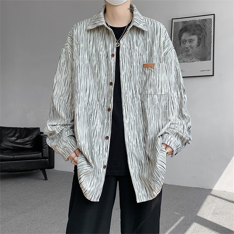现货CS10077-P40控68秋季港风高品质百搭立领防晒衬衫,男装防晒衣,电商A059