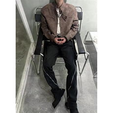 【有货】咖棕色飞行员外套美式复古短款机车服夹克JK8542WW-特P75，男装夹克，星座1007（原301D）