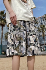 冰丝凉感夏威夷沙滩短裤男夏季薄款日系复古美式潮牌休闲五分裤子，男装牛仔裤，星座505-2（原电商A260-1)