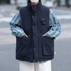 A992-P55秋冬ins潮牌复古宽松工装无袖棉服日系街头立领棉马甲男，男装背心/马甲，星座512-6