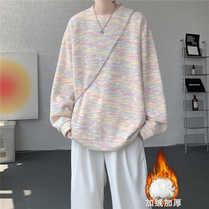 WY10156-特批40控78新款圆领简约套头宽松大码卫衣糯米衣服男