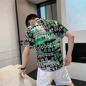 社会风字母修身花衬衫上衣B297-3928-P53控78图片