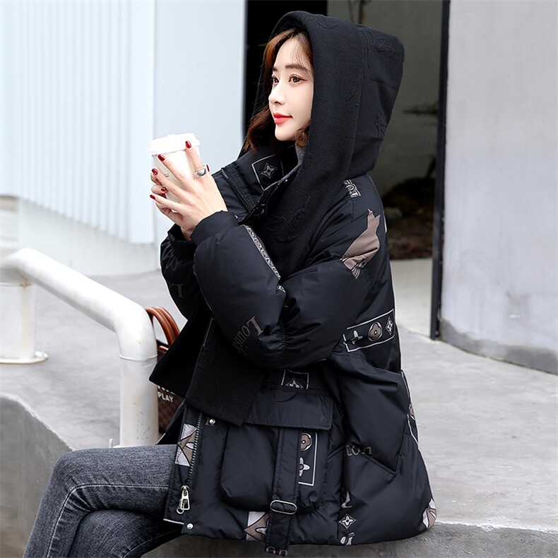 羽绒服女中长款2023年冬季新款韩版宽松显瘦90%白鸭绒外套潮,女装羽绒服,火爆靓佳人