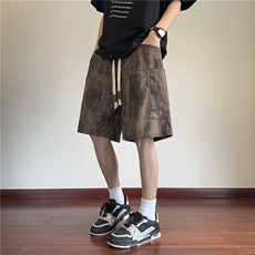 抖音品质休闲中裤男夏五分裤宽松直筒短裤D2507*P35控58，男装牛仔裤，星座227-1
