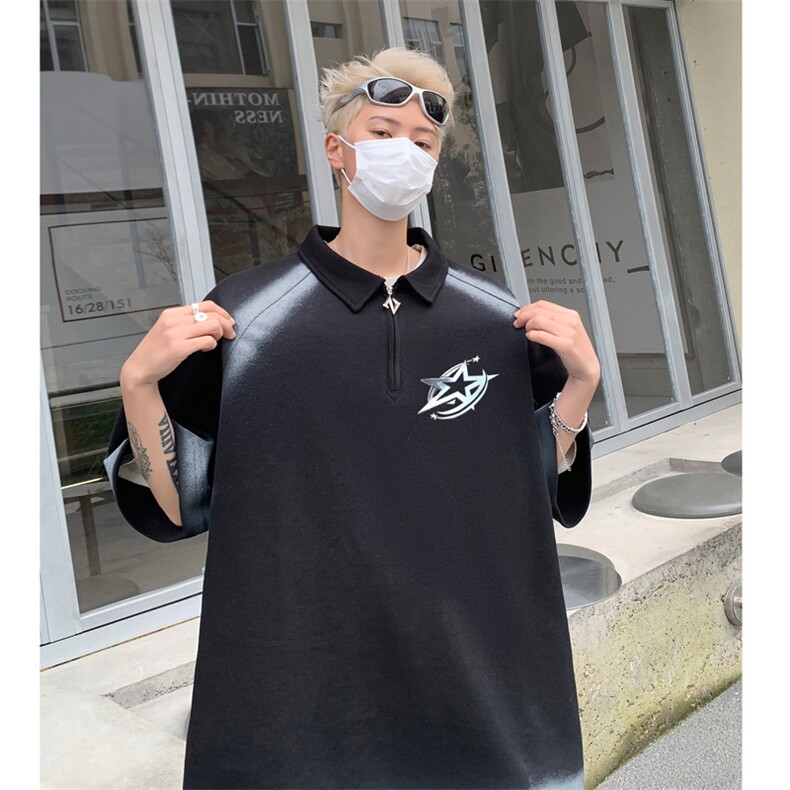 polo衫短袖t恤男夏季宽松休闲半拉链体恤衫XZ514-2-202484-P63,男装T恤,星座514-2(原B239)