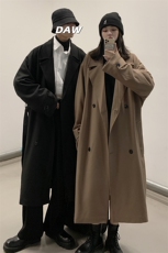 Q2094情侣装男女中长款过膝毛呢外套呢子大衣冬季风衣韩范138，男装风衣，电商C306-1