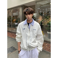 网图有货美式复古假两件翻领棒球服夹克外套男女A854-P55，男装夹克，星座1505