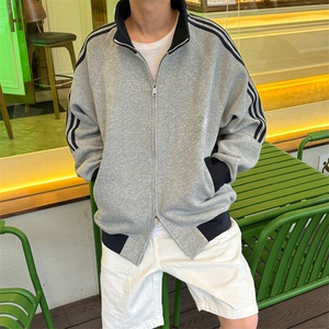 抖音得物高品质 美式高街重磅结构设计拼接织带立领卫衣外套 CM42图片