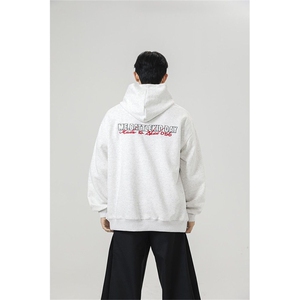 万针刺绣结构设计重磅秋冬全棉高品质美式高街连帽卫衣外套 Y7695图片
