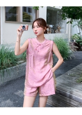 现货夏装新款新中式盘扣复古套装两件套2b114-2268P160K249，女装套装/套裙，网红馆