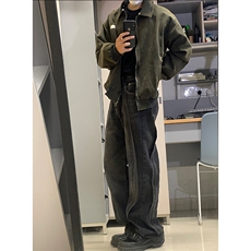 美式高街重工水洗宽松牛仔裤长裤A014-DY23309-P58控78，男装牛仔裤，电商A014