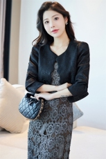 2024高端气质小披肩女春秋短外套配旗袍裙子外搭短款西装开衫，女装短外套，婵米儿