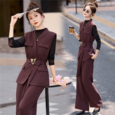 2026年春季新款时尚气质三件套裤女，女装套装/套裙，美沁