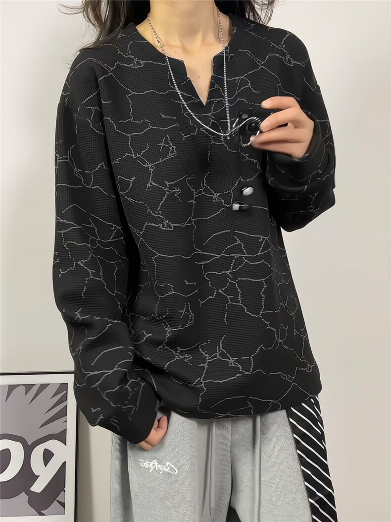 XZ809A/CX605/特P24/控48印花美式V领长袖打底衫卫衣,男装T恤,星座809A(原222-1)