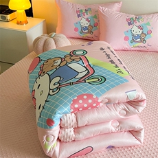 新款三丽鸥针织大版数码印花豆豆被被子被芯，被套/被芯，一起卖家纺