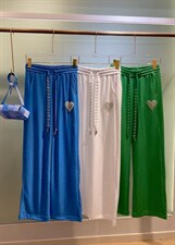 【FSBY】棋盘格爱心Ｔ手工钻工艺超垂感直筒裤，其它，菲莎比娅