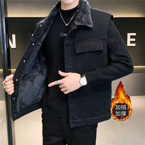 MJ214J-P65-限价98 M-5XL现货男士得物马夹背心外套牛仔cityboy图片
