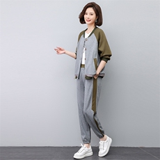 时尚休闲套装女春秋新款宽松显瘦运动服两件套百搭舒适家居服，女装套装/套裙，悦见她