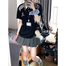 DTX88LL-P32刺绣小狗翻领polo衫短袖t恤男女设计感小众，男装Polo衫，星座1007（原301D）