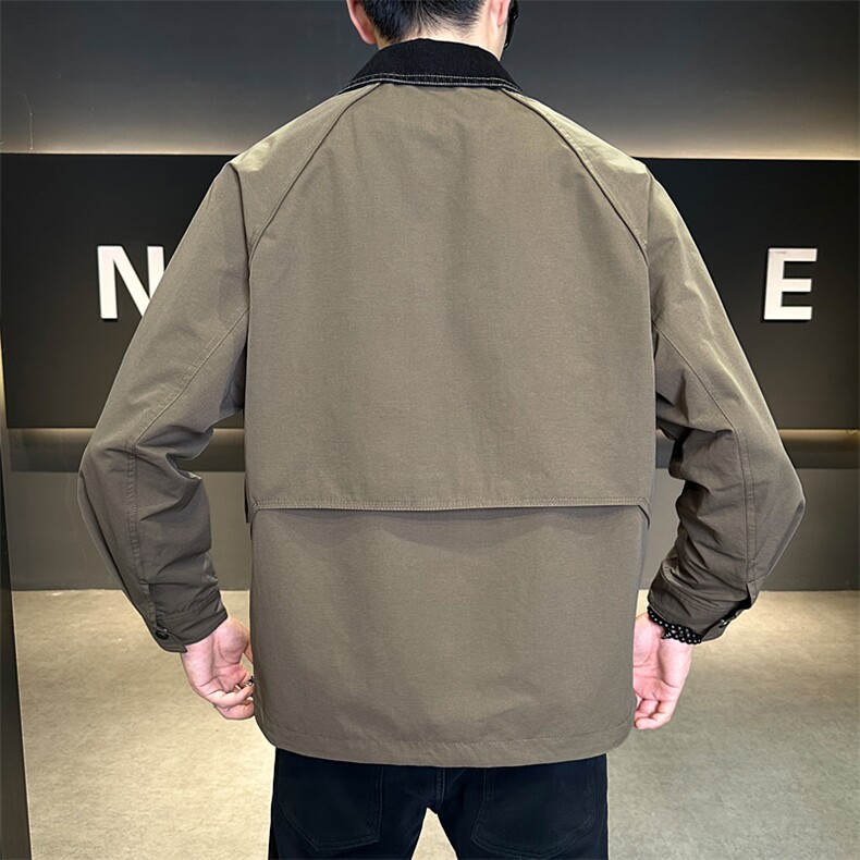 秋季牛仔衬衫领男士潮流痞帅工装翻领休闲夹克外套JK9110-P120,男装衬衫,电商A237