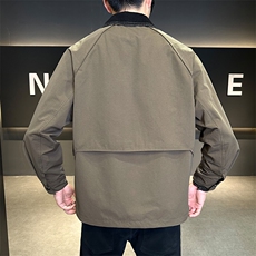秋季牛仔衬衫领男士潮流痞帅工装翻领休闲夹克外套JK9110-P120，男装衬衫，电商A237
