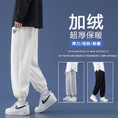 运动风2022休闲百搭简约硅胶印花裤WK605-特批24-加绒特批32，男装休闲裤，星座718-1