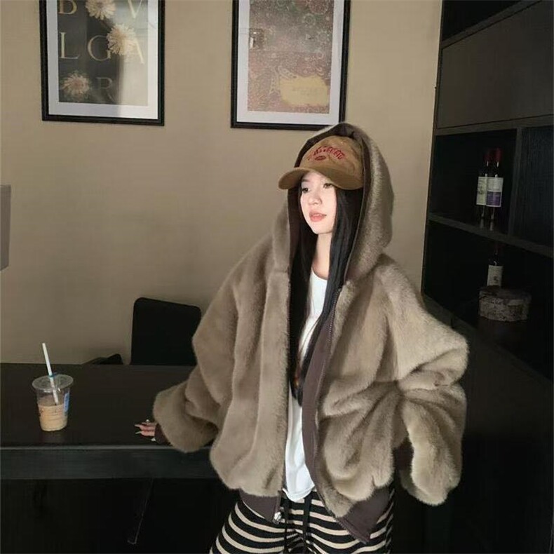 两面穿现货重磅短款座山雕棉衣男女双面穿毛毛绒棉服加厚外套,男装棉衣,电商A486