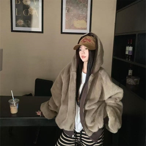 两面穿现货重磅短款座山雕棉衣男女双面穿毛毛绒棉服加厚外套图片