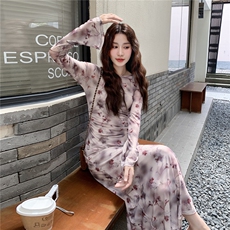 25新款-法式玫瑰印花连衣裙＋内搭吊带裙-730-P140-K198，女装连衣裙，2C168