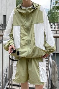 夏季撞色夹克衫防晒服套装 运动风时尚防晒衣男 XZ514-2-1611-P98图片