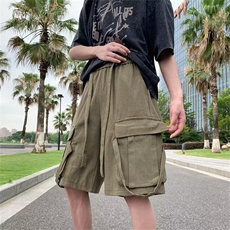 休闲短裤时尚潮牌休闲裤夏季男宽松型潮流纯色KK247-P40，男装牛仔裤，星座911-3