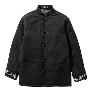 2020冬季新款男装中国风仙鹤刺绣外套加厚夹棉棉衣M06-P100特图片