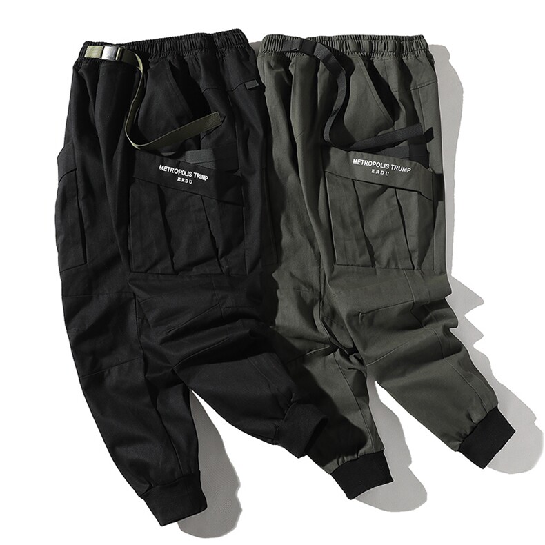 平铺2021新款大口袋工装裤日系潮流束脚休闲裤男A438-KX265-P55,男装休闲裤,电商A438