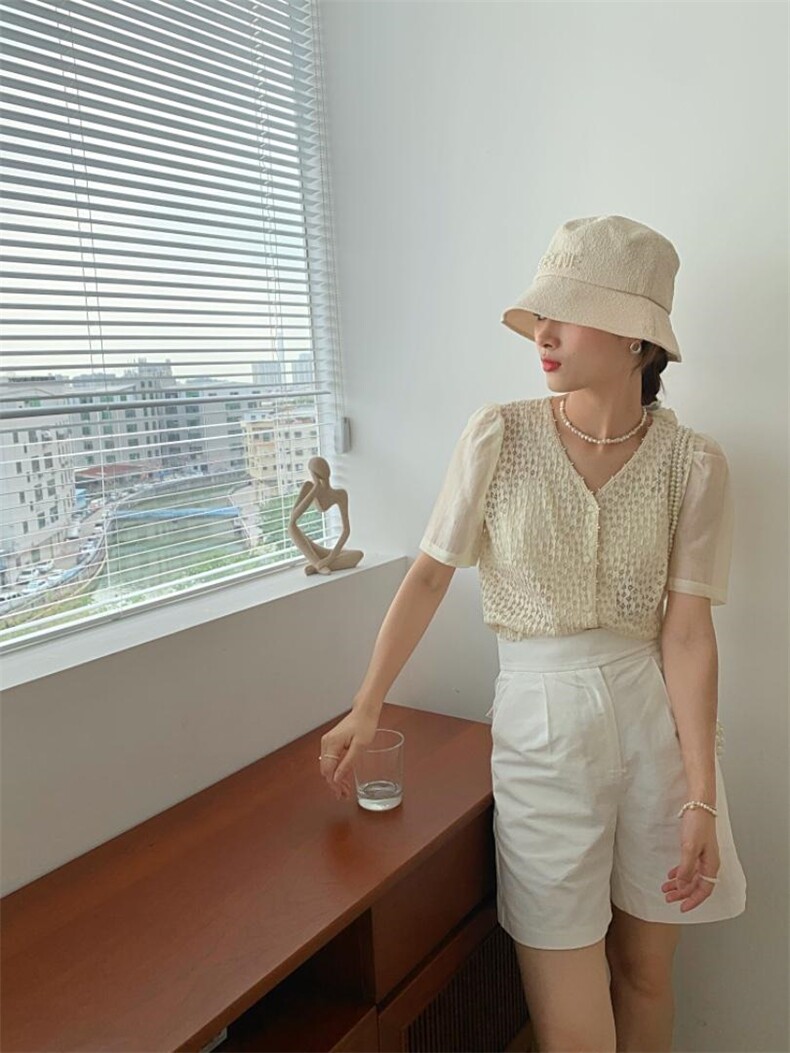 夏季新款镂空开衫上衣，女装，墨初