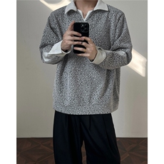 美式重磅雪尼尔长袖T恤男秋冬季打底衫polo衫加绒加厚卫衣外套男，男装T恤，电商B319