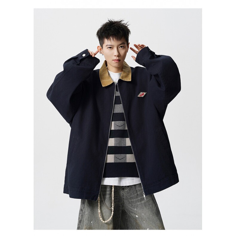 翻领卡哈特重磅简约经典高级休闲百搭潮夹克外套男2025JK1365-P95，男装夹克，星座1103-3