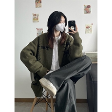 自家网图有货达芬奇手稿拉链针织开衫宽松毛衣外套男女W133-P65，男装针织衫/毛衣，星座1505