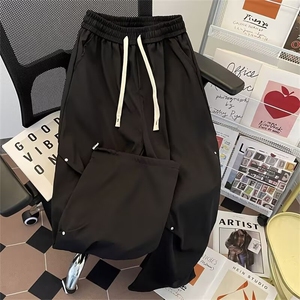 铆钉褶皱运动裤男生秋季2025新款vibe高街潮流抽绳束脚裤A619/P45图片