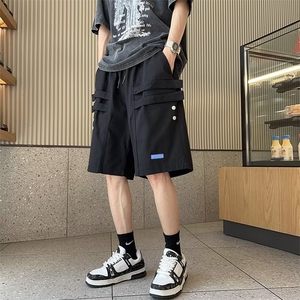 潮牌春秋印花ins宽松型五分裤文艺男潮青春流行休闲裤日系图片
