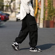 美式工装裤男宽松机能束脚裤潮牌高街加绒休闲长裤加厚BR27-p48，男装休闲裤，星座1008