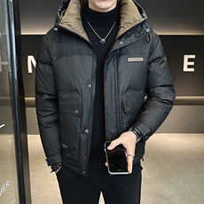 男冬季2025新款短款加厚保暖连帽外套A313-6113-P175，男装棉衣，电商A313