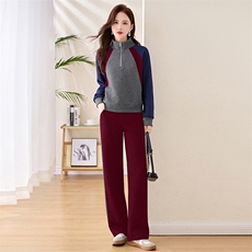 高级感休闲运动套装女春秋两件套2025新款洋气减龄撞色穿搭一整套，女装套装/套裙，梦依杭