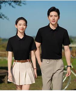 2025年新款夏季polo衫男女薄款宽松纯色上衣图片