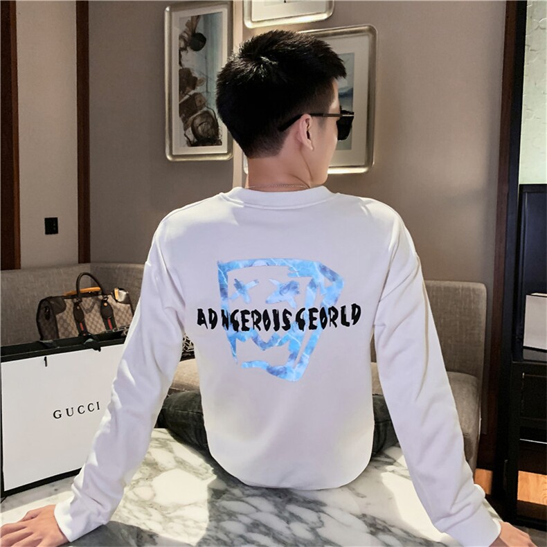 Q06/秋社会小伙潮流痞帅圆领网红宽松百搭潮牌卫衣男,男装卫衣,星座102A（原电商D309-1）