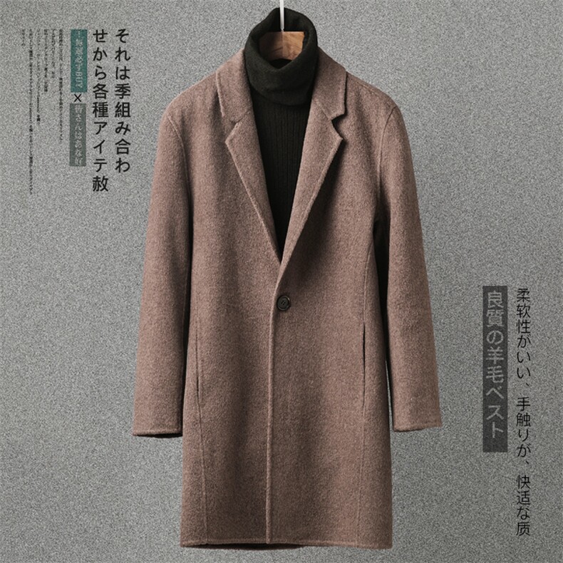 阿尔巴卡羊驼双面呢羊绒大衣中长款加厚外套男F1057P315控458主推，男装毛呢大衣，电商D318(原电商B337)