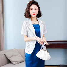 蕾丝小西装女短外套2024夏季新款韩版百搭披肩外搭配裙子上衣西服，女装蕾丝衫/雪纺衫，婵米儿