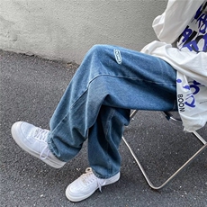 美式牛仔裤男款春秋2024新款宽松休闲高街阔腿长裤子RK1031-P41，男装牛仔裤，星座412-2