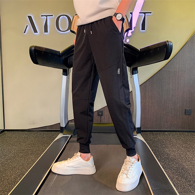 KK116P58控78小伙风冰丝裤初秋季潮流修身束脚裤男休闲裤黑首,男装休闲裤,星座215（原电商B249）