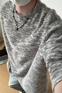 WY10156-特批40 控78 新款圆领简约套头宽松大码卫衣糯米衣服男图片